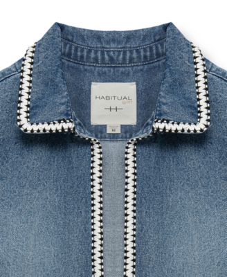 Girls' 7-16 Open Front Denim Jacket