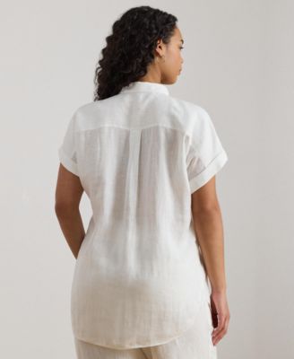 Plus Size Linen Dolman Sleeve Top 