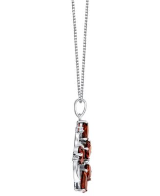 Garnet (4-2/5 ct. t.w.) & Diamond Accent Pendant Necklace in Sterling Silver