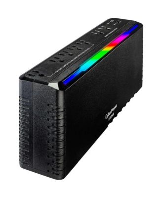 7-Outlet UPS Surge Protector with USB Ports and RGB Lighting
