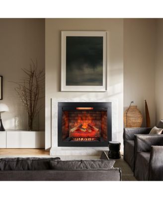 33" Infrared Electric Fireplace with trim kit, touch panel, crackling sound, smokeless heat & stylish home decor.