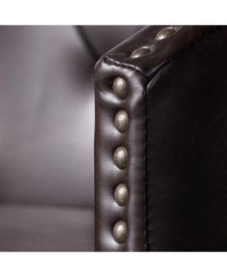 Set of 2 Tall Swivel Bar Stools with Tufted Back & Nailhead Trim