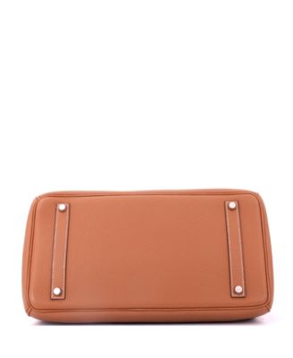 Pre-Owned HERMES Birkin 35 Handbag Brown Togo with Palladium Hardware