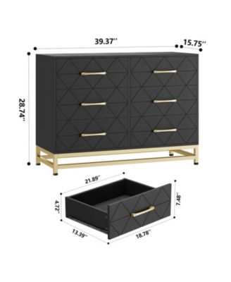 6 Drawer Dresser for Bedroom, TV Stand Chest of Drawers for Living Room, Hallway, Entryway