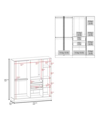 Canyon Wardrobe Organizer with Mirror and Storage Compartments