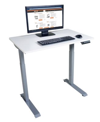 High Rise Height Adjustable Electric Full Standing Desk - 3ft. Wide, White