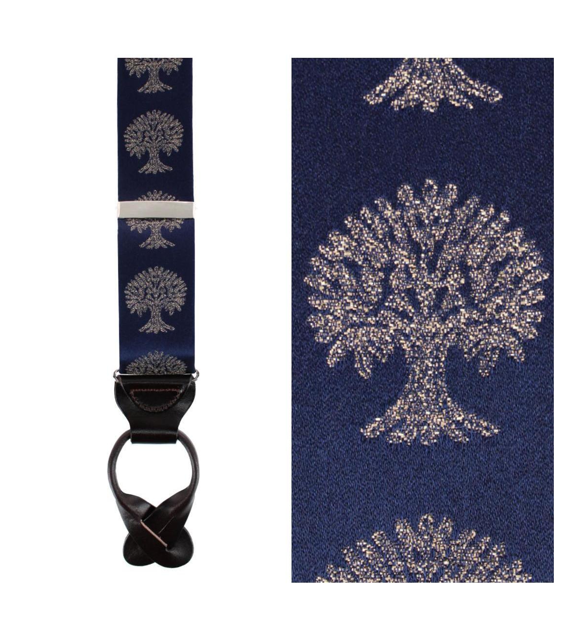 Trafalgar Men's Heritage Oak Tree Novelty Silk Button End Suspenders