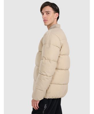 Men's down jacket with synthetic filling - beige