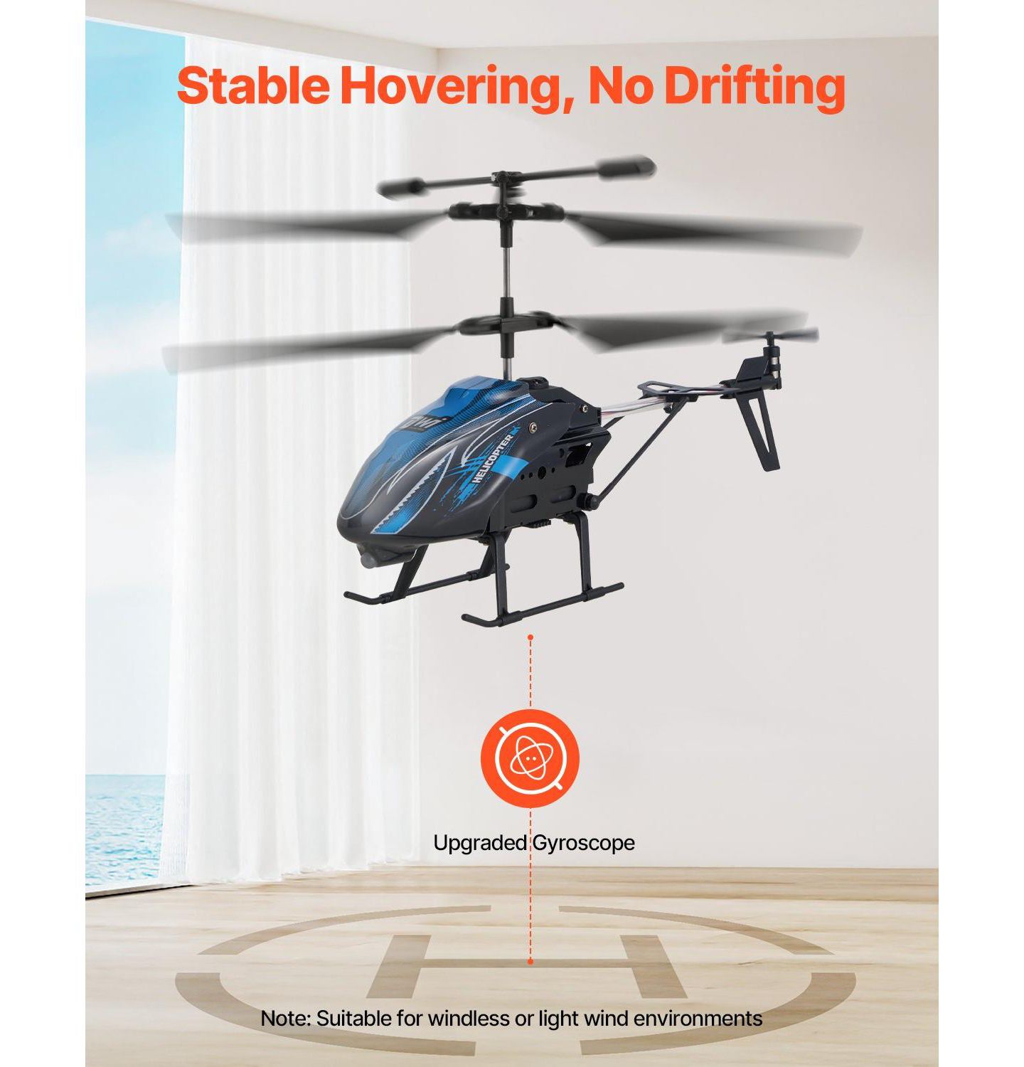 Детская игрушка HONGGE 6-Axis Gyro Stabilization LED Light Remote Control Helicopter, цвет: Синий — фото 8