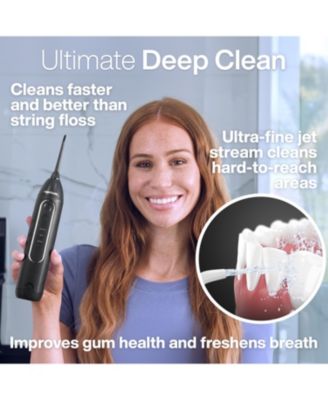 Icon Electric Water Flosser - 150ml Tank, Cordless Rechargeable, Waterproof, Portable Oral Irrigator (Black)