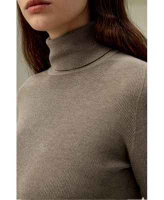 Women's Seamless Silk-Cashmere Blend Turtleneck Sweater