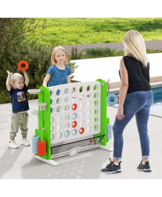 Giant Four Game Activity Set with Adjustable Height and Outdoor Family Play Features
