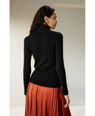 Women's Seamless Silk-Cashmere Blend Turtleneck Sweater