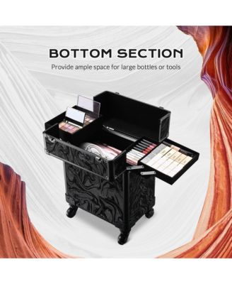 2-Piece Makeup Train Case Cosmetic Organizer Kit