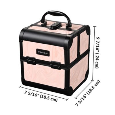 2-Piece Makeup Train Case Cosmetic Organizer Kit