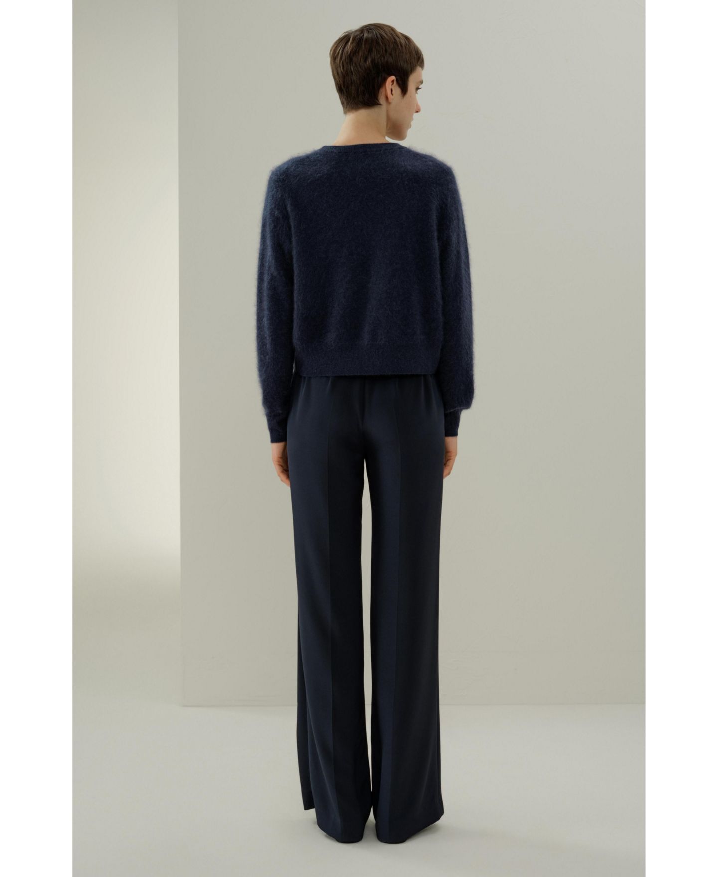 Женский кардиган LILYSILK Ultra-Soft Brushed Cashmere, цвет: Тёмно-синий — фото 3