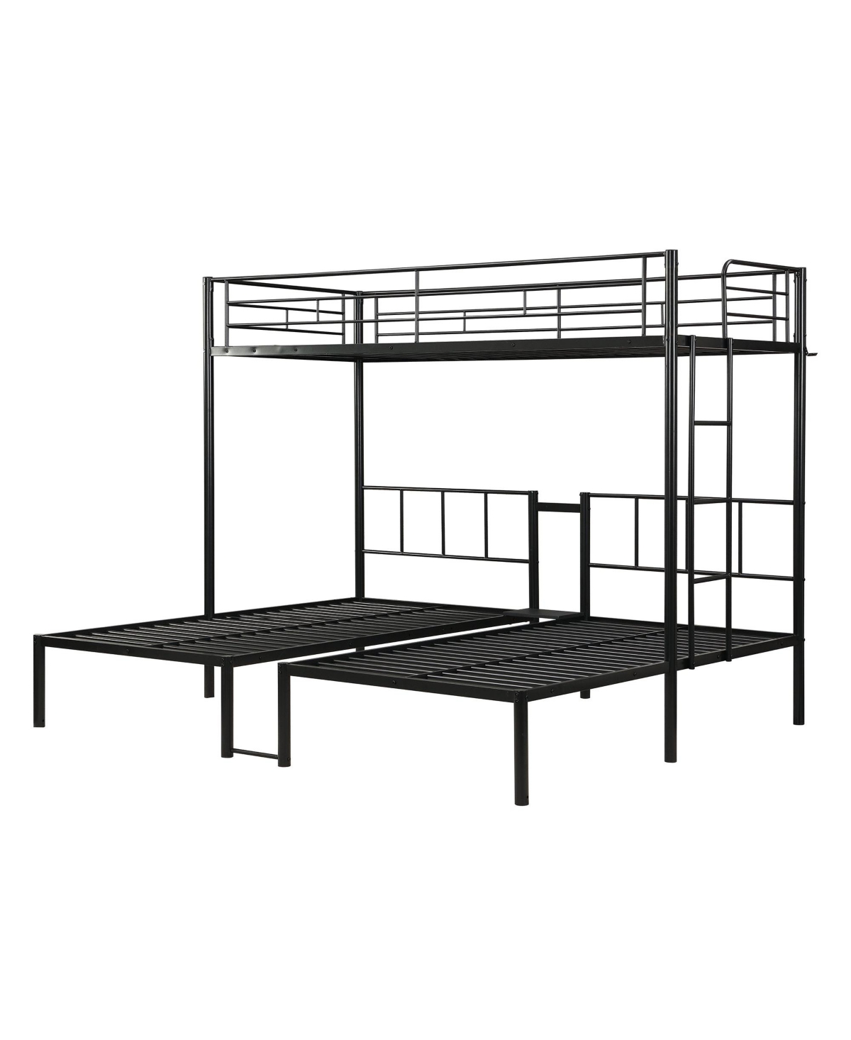 Boyel Living Twin Over Twin Over Twin Metal Triple Bunk Bed with Vertical Ladder and Safety Rails