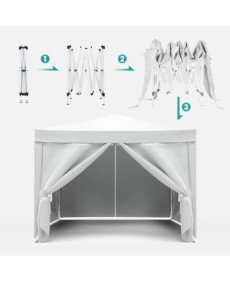 10x10ft Folding Canopy with 4 Removable Sidewalls Outdoor Event Shelter UPF 50 Plus Gazebo Tent