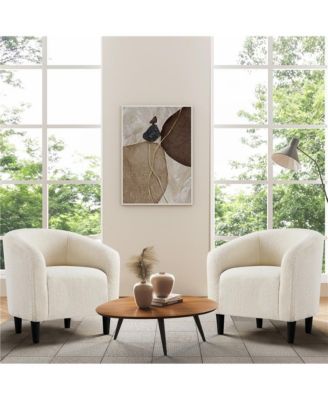 Boucle Club Chair Accent Barrel Chair Arm Chair