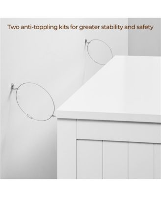 Bathroom Storage Cabinet with 4 Drawers and Double Doors