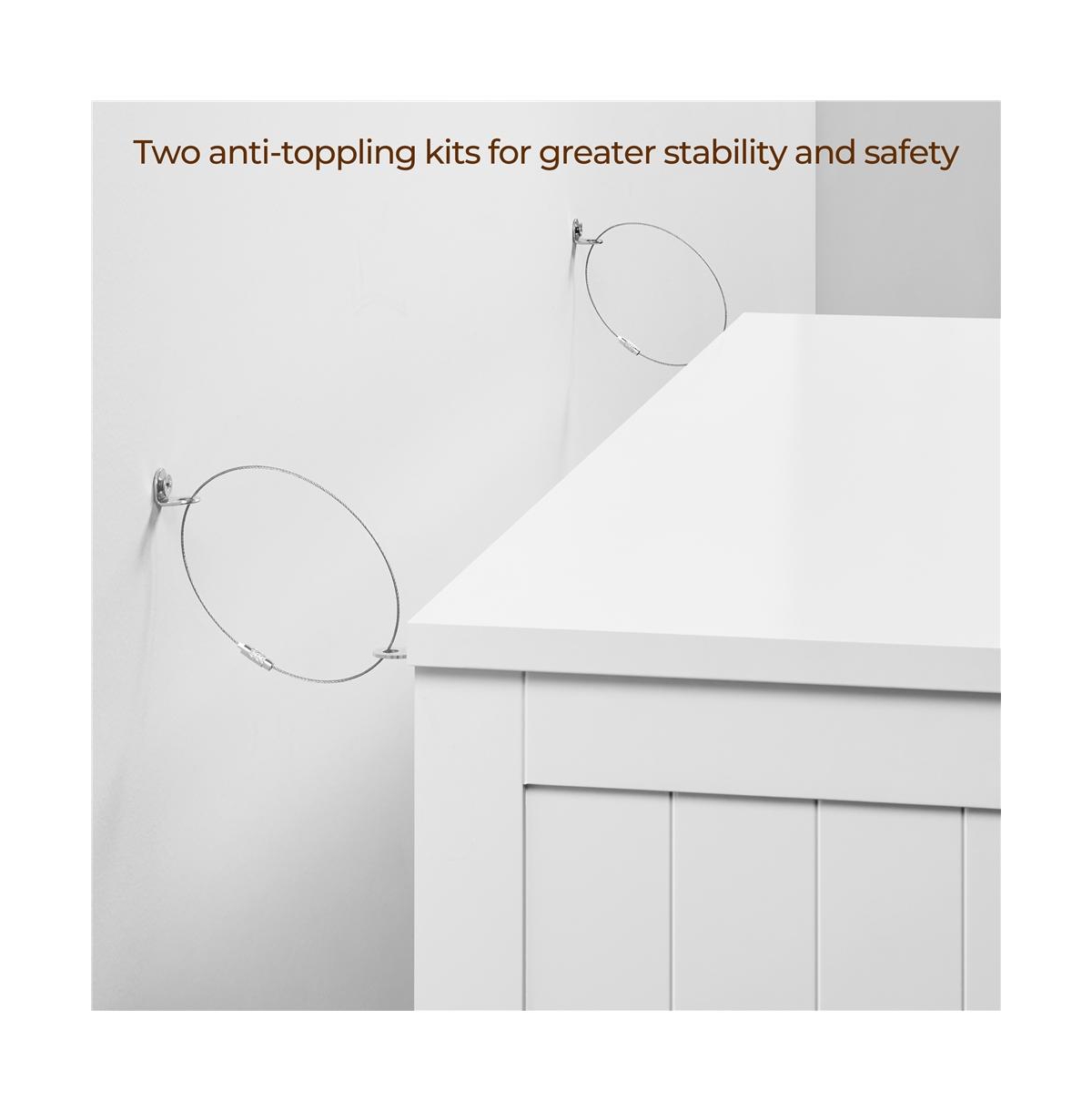 Yaheetech Bathroom Storage Cabinet with 4 Drawers and Double Doors