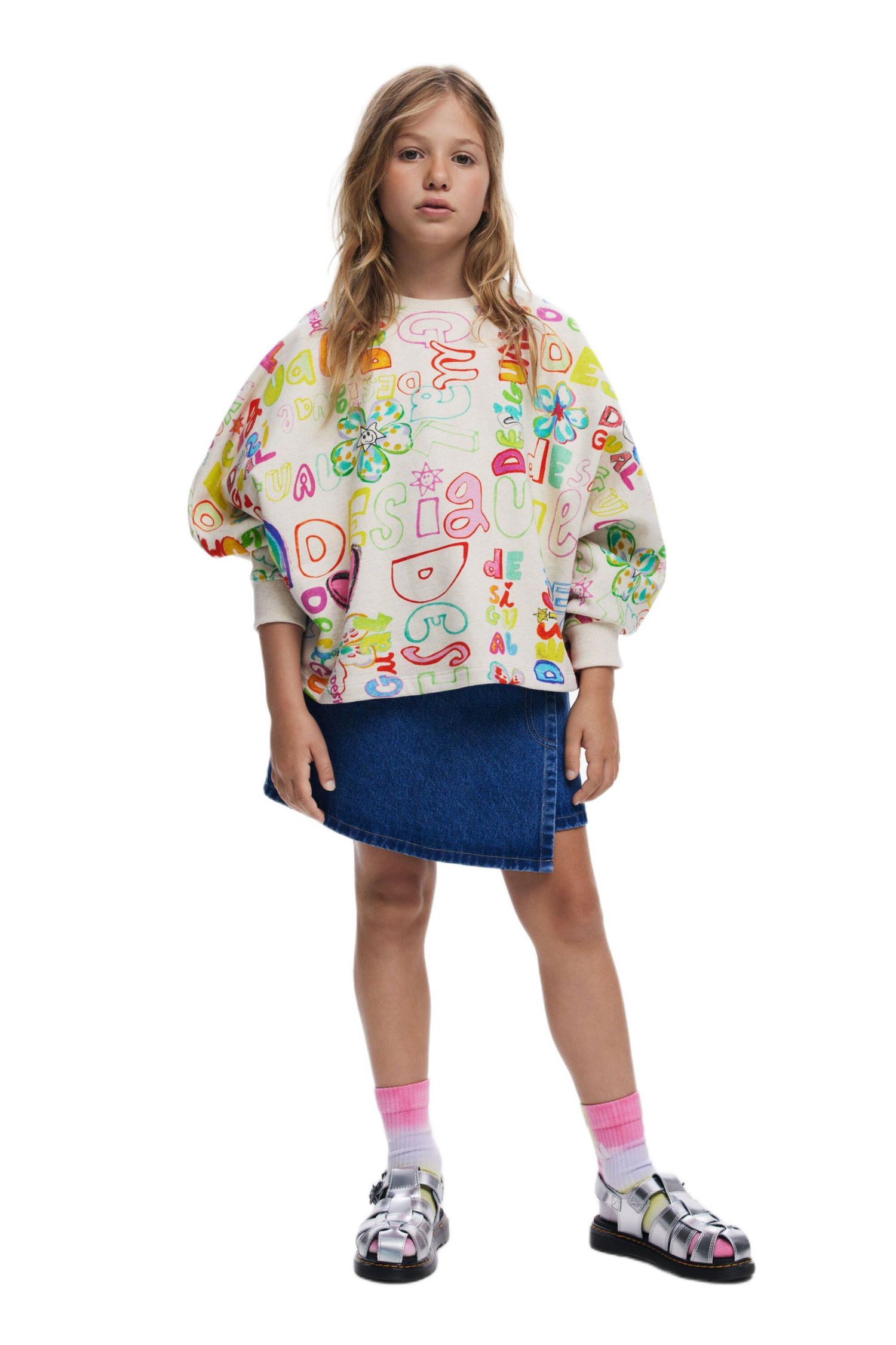 Girls Girls's 3/4 sleeve with lettering sweatshirt
