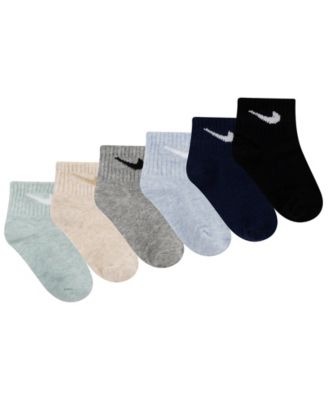Baby Girls' or Baby Boys' and Toddler Swoosh Ankle Socks, 6-Pack