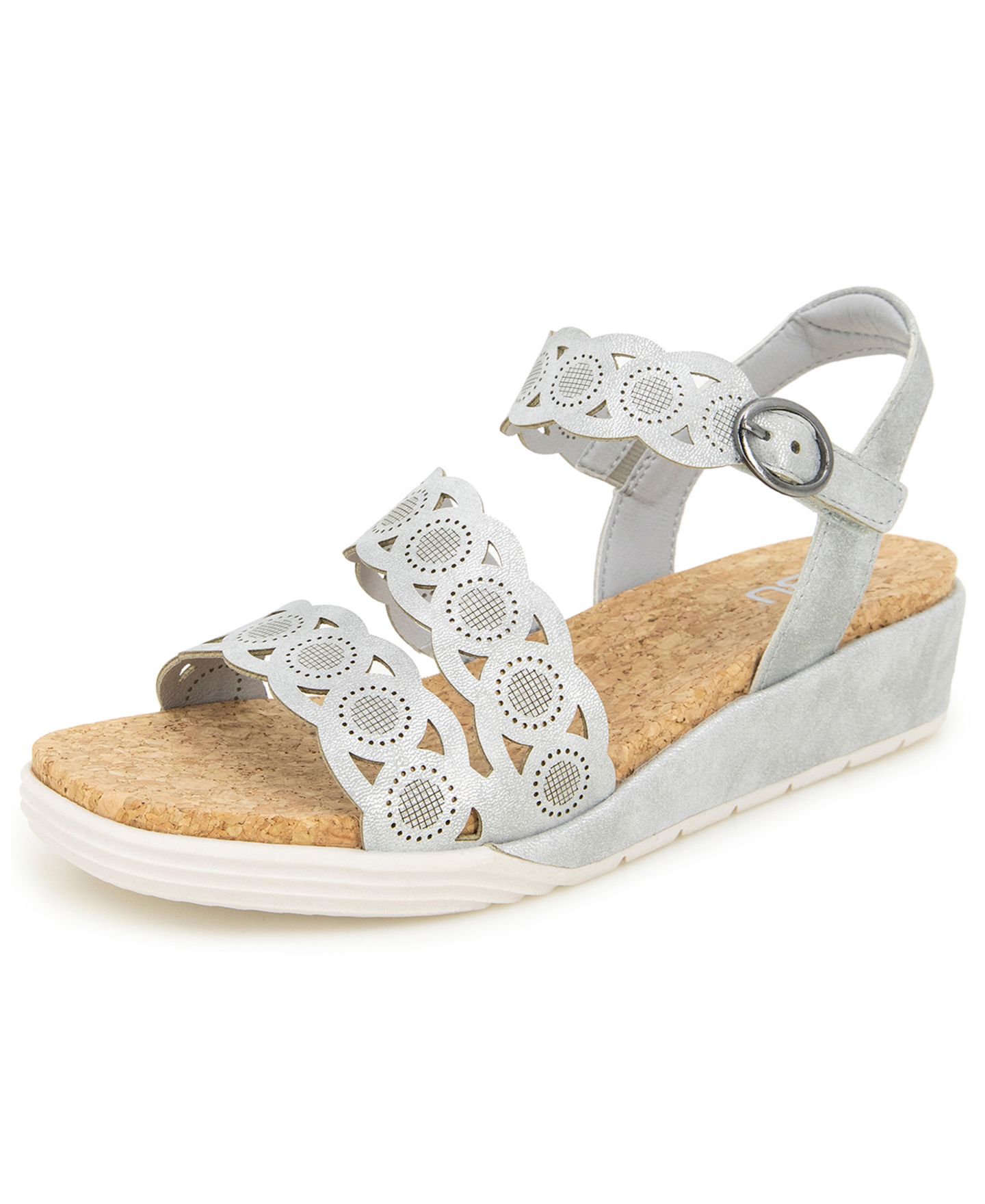 Женские сандалии JBU Winona Casual Wedge, цвет: Серебряный — фото 7