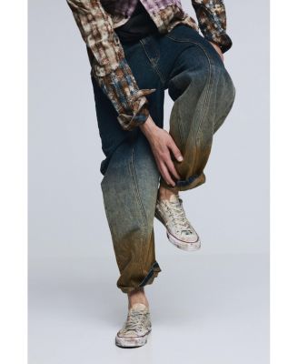 Men's Denim pants with cuffed hem