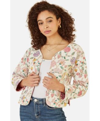 Women's Floral Reversible Cotton Quilted Jacket