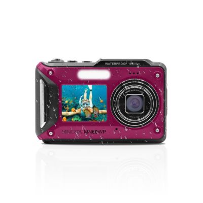 Minolta MN60WP Waterproof Dual Screen Digital Camera, Magenta