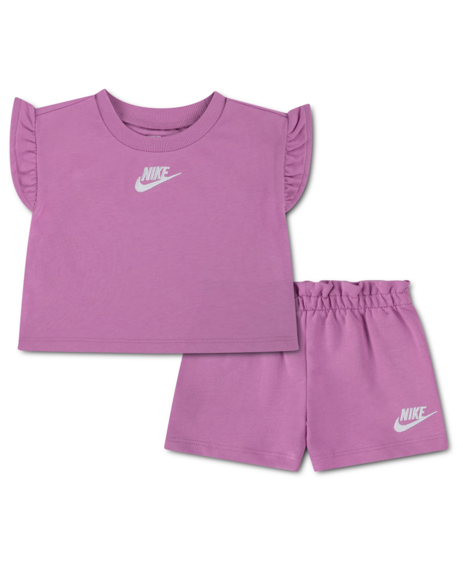 Baby Girls' French Terry T-Shirt and Shorts, 2-Piece Set