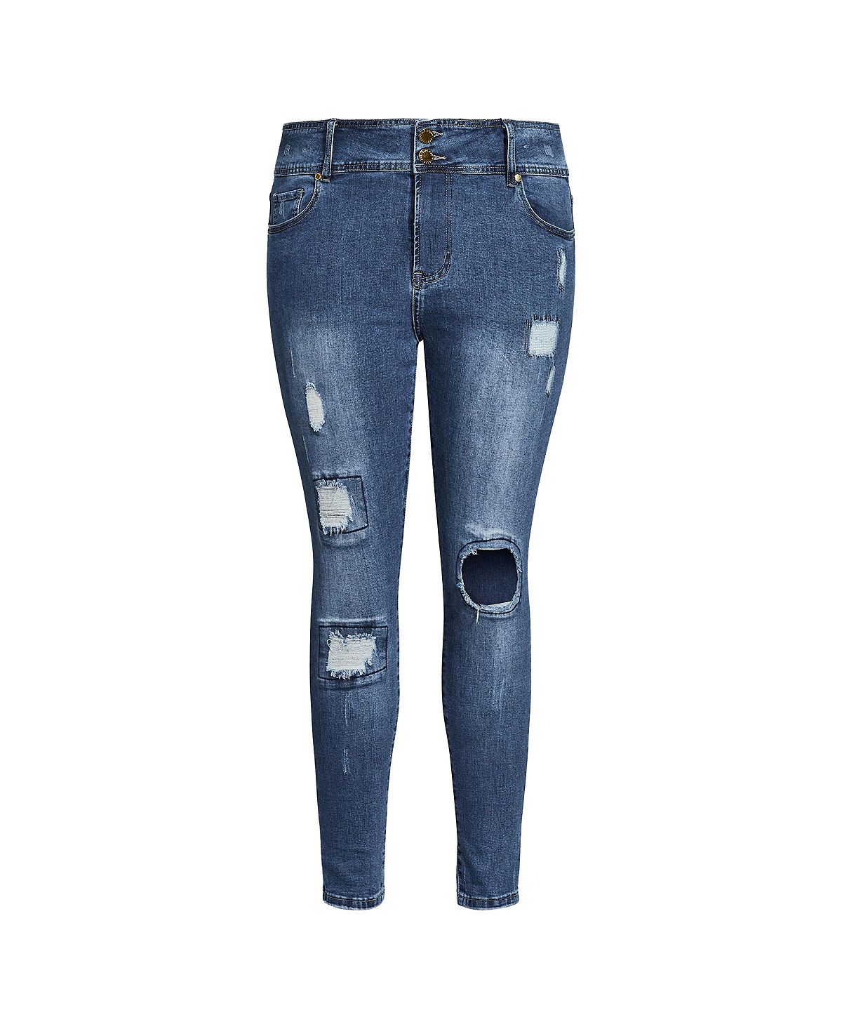 CITY CHIC Plus Size Patched Apple Skinny Jean view 3 — MAYCSS fashion products