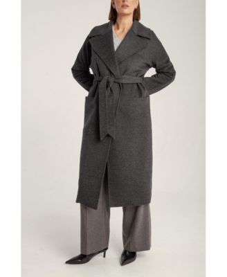Women's Pure Cashmere Wrap Belted Midi Coat