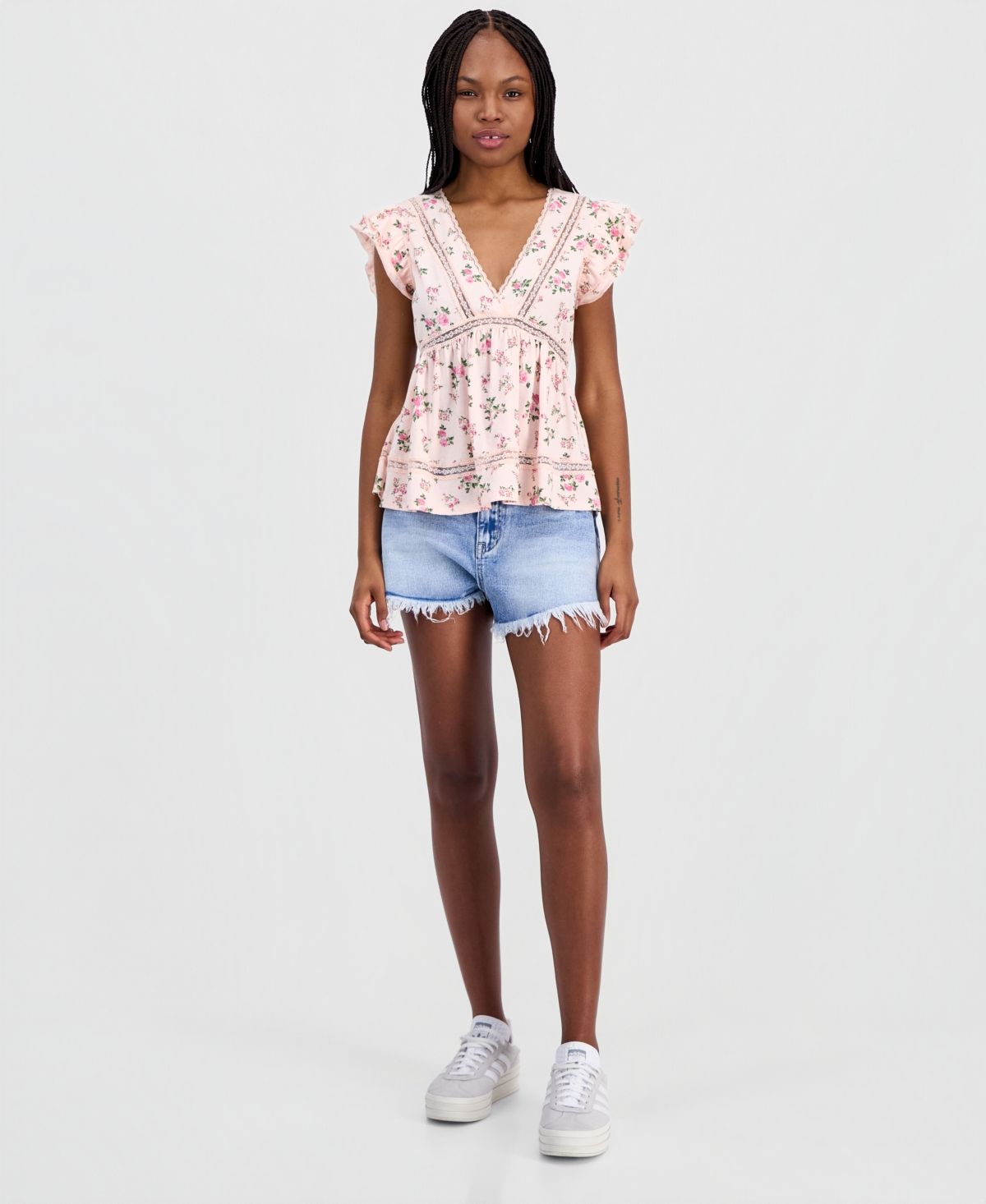 Self Esteem Juniors' Flutter-Sleeve Babydoll Top