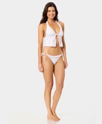 Women's Mini Cherry Lettuce Edge Flyaway Tankini Top