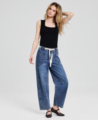 Petite Barrel Leg Jeans