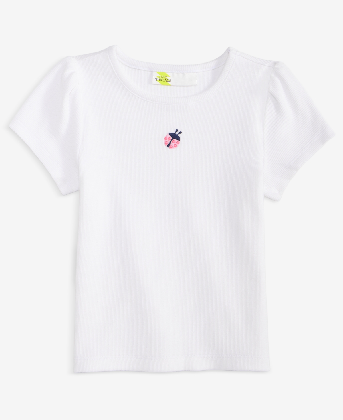 Epic Threads Girls' Toddler 2T-5T Ribbed Embroidered T-Shirt, Macy's Exclusive