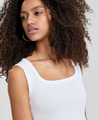 Women's Ribbed Seamless Square-Neck Tank Top