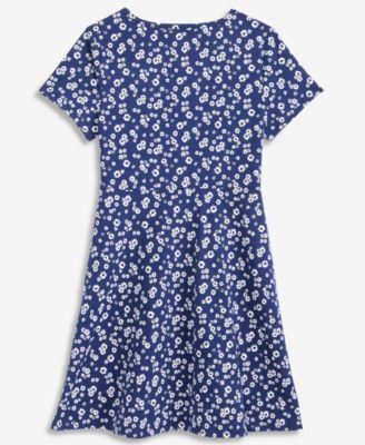 Girls' 5-20 Ditsy Floral-Print Knit Dress