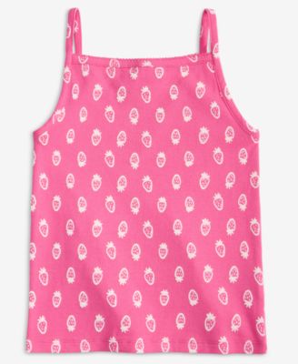 Girls' 5-20 Strawberry-Print Apron Tank Top