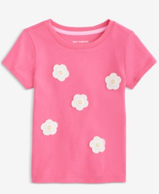 Girls' 12M-5T Crochet Flower Tee