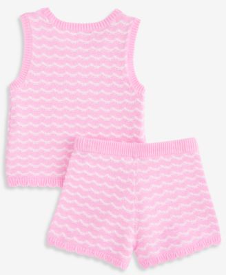 Girls' Toddler 12M-5T Crochet Top & Shorts, 2-Piece Set