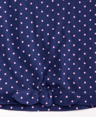 Girls' 12M-5T Dot-Print Tie T-Shirt