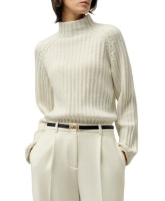 Women's Pointelle Mock Neck Sweater