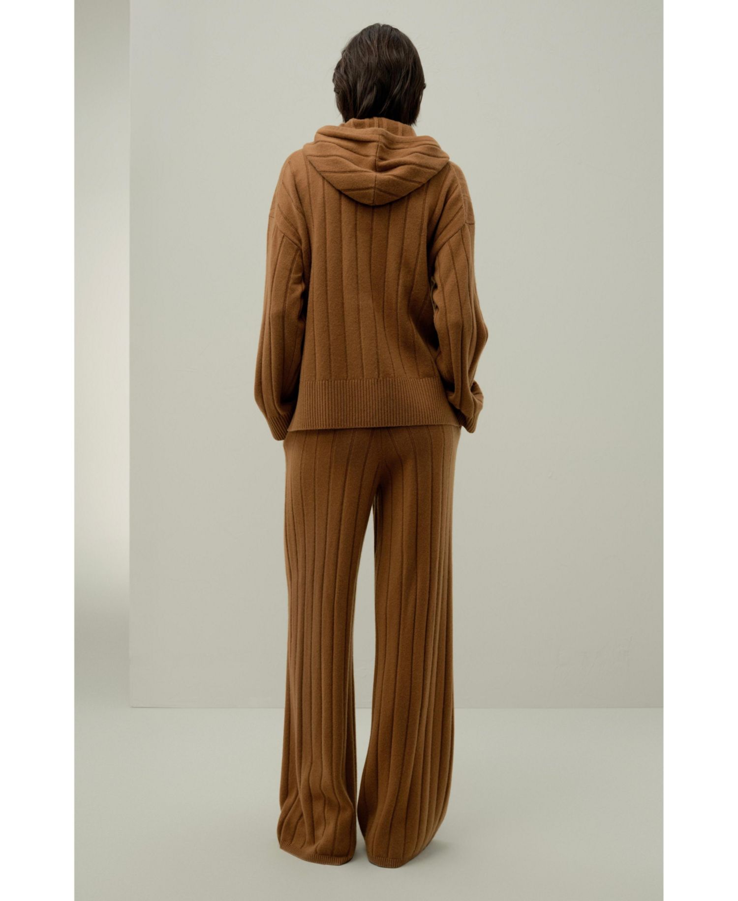Women's Ribbed Hooded Knit Top
