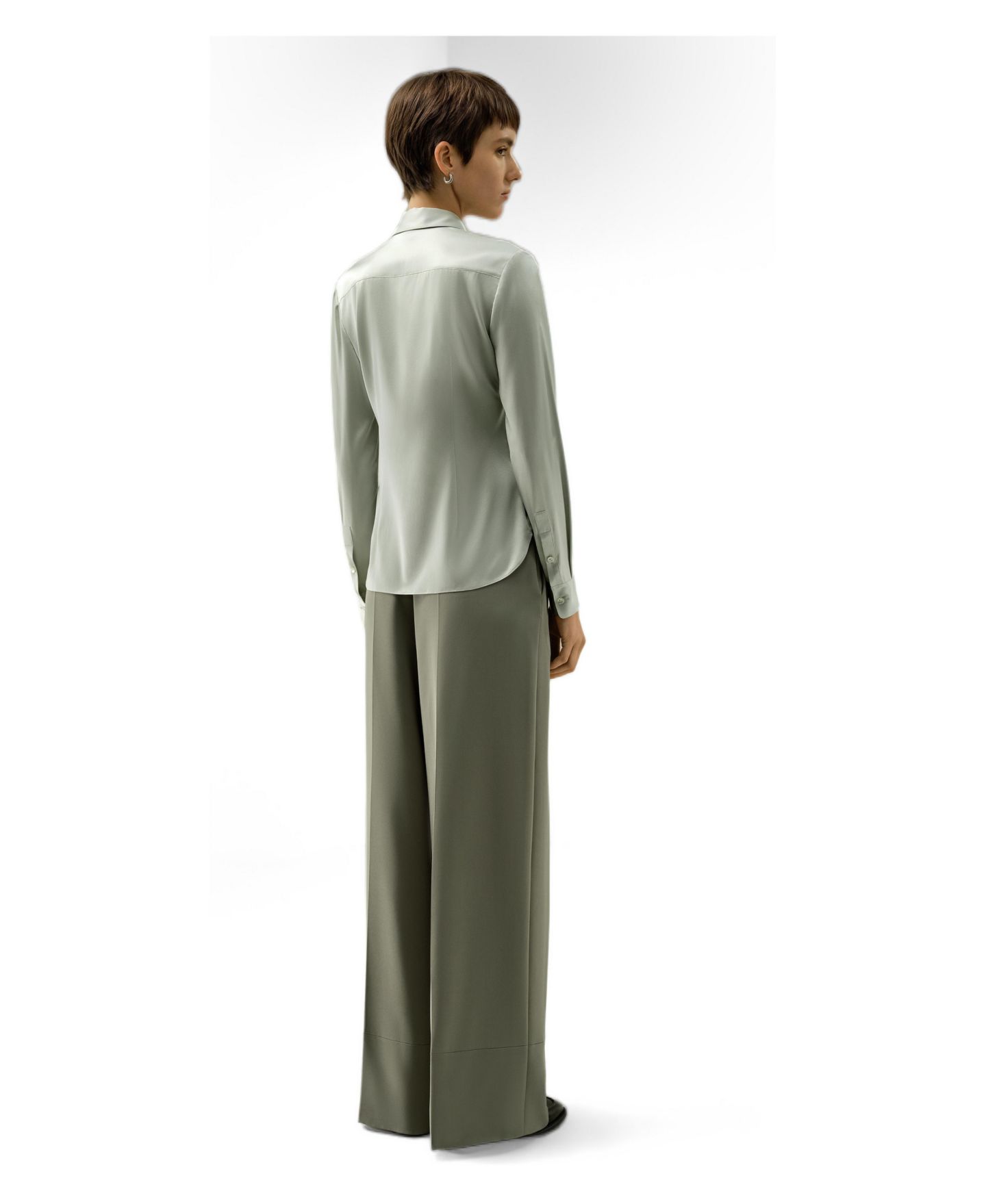 Женская рубашка LILYSILK Elegant Silk Slim Fit, цвет: Серебряный шалфейный — фото 4
