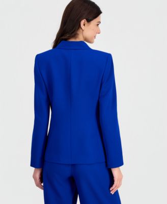 Petite Peak Lapel One Button Blazer