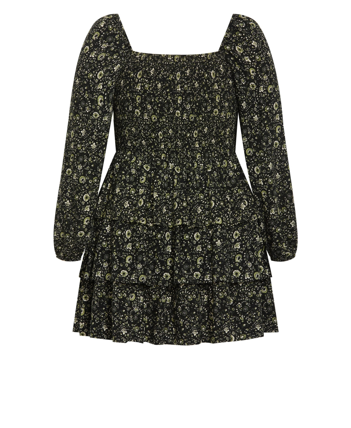 City Chic Plus Dahlia Print Mini Dress