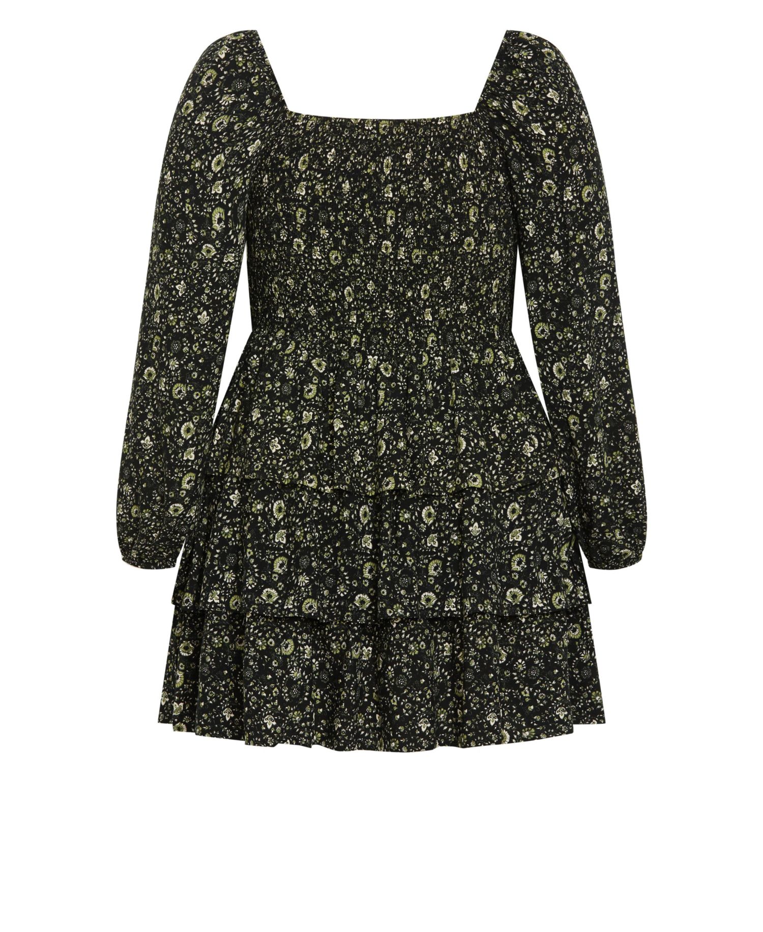 Plus Size Dahlia Print Mini Dress